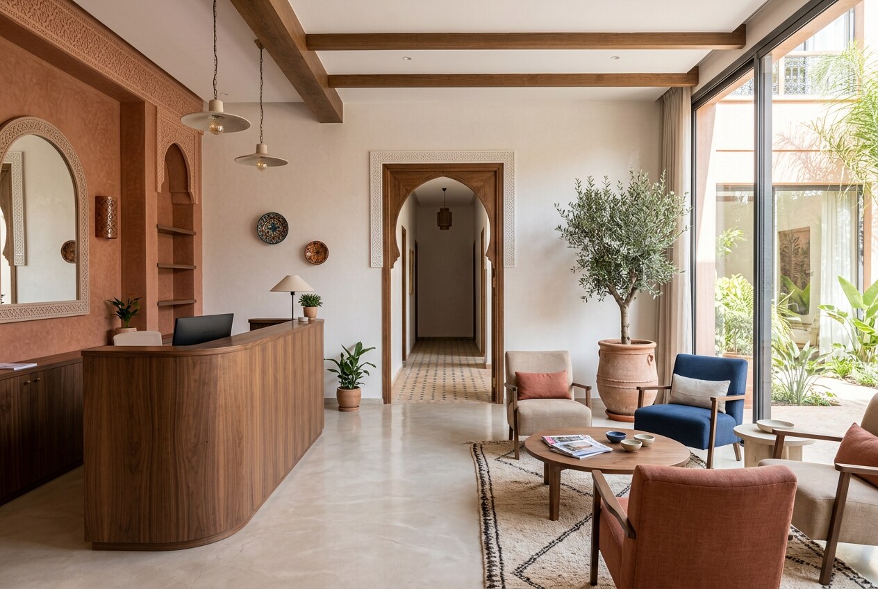 Intérieur moderne du cabinet dentaire à Marrakech